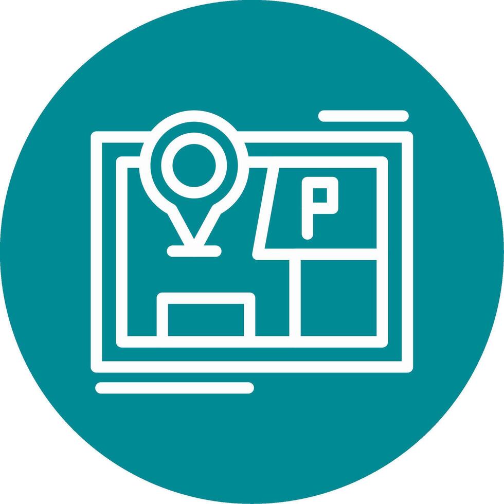 estacionamento mapa marcador esboço círculo ícone vetor