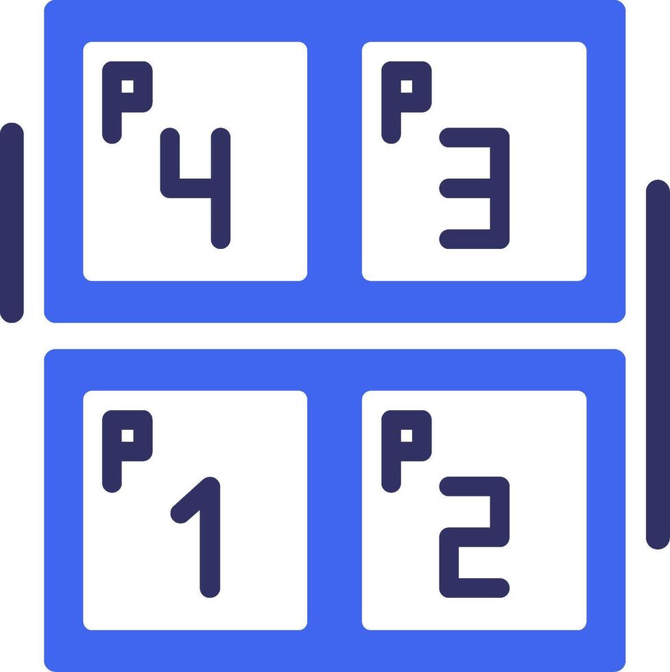 estacionamento espaço numeração sólido dois cor ícone vetor