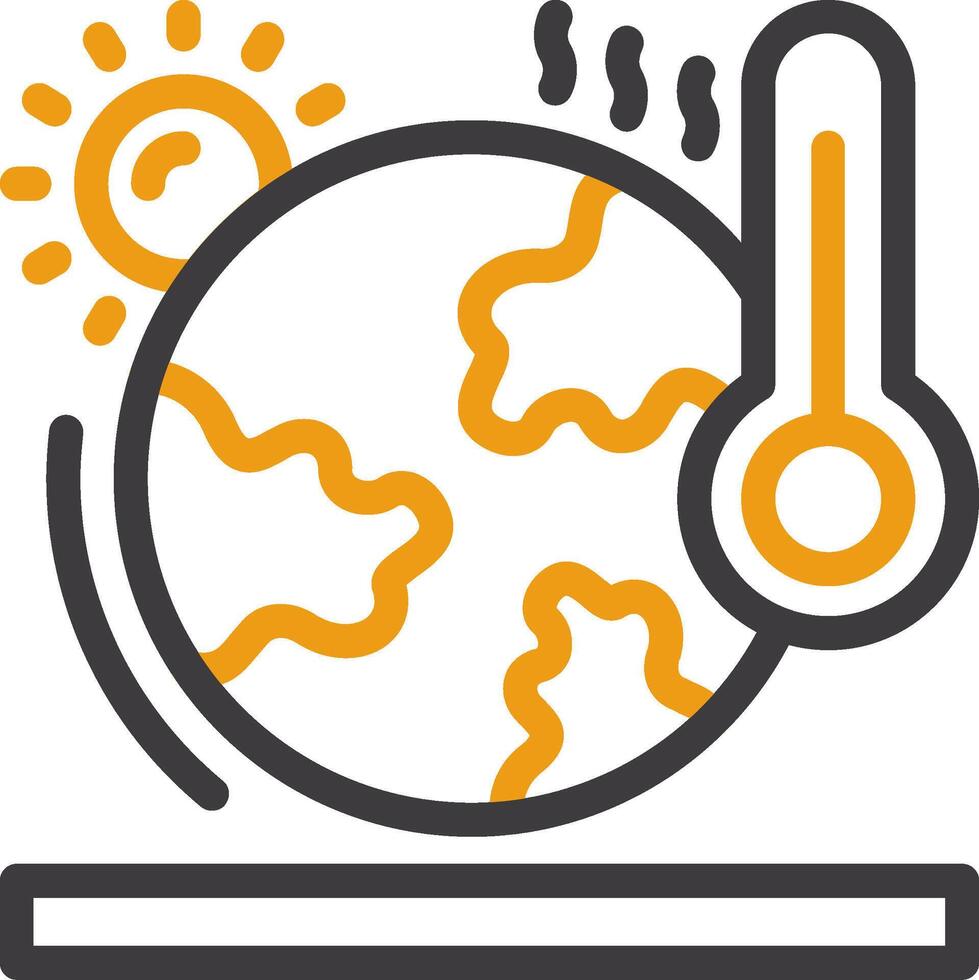 ícone de duas cores da linha de aquecimento global vetor