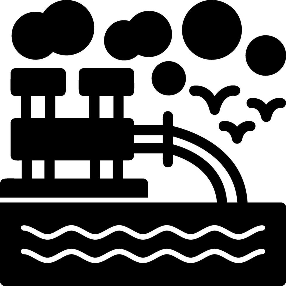 ícone de glifo de poluição da água vetor