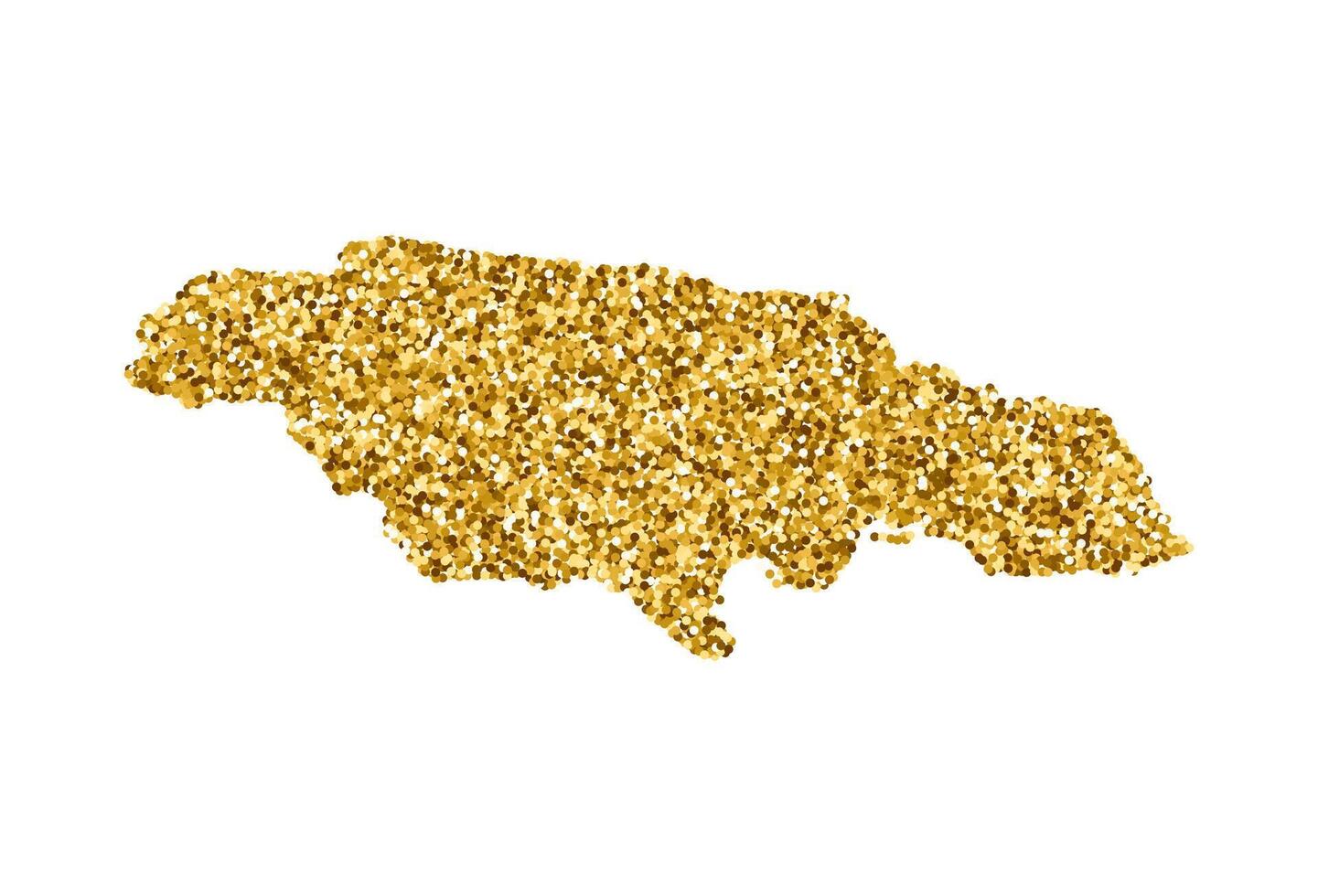 vetor isolado ilustração com simplificado Jamaica mapa. decorado de brilhante ouro brilhar textura. Natal e Novo ano feriados' decoração para cumprimento cartão.