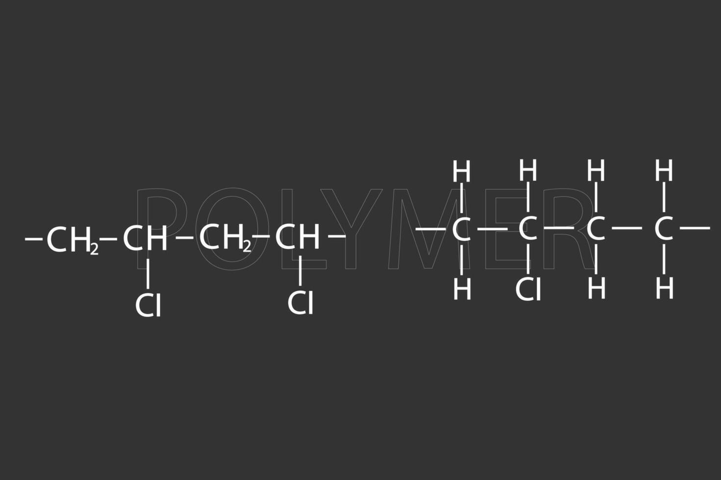 polímero molecular esquelético químico Fórmula vetor