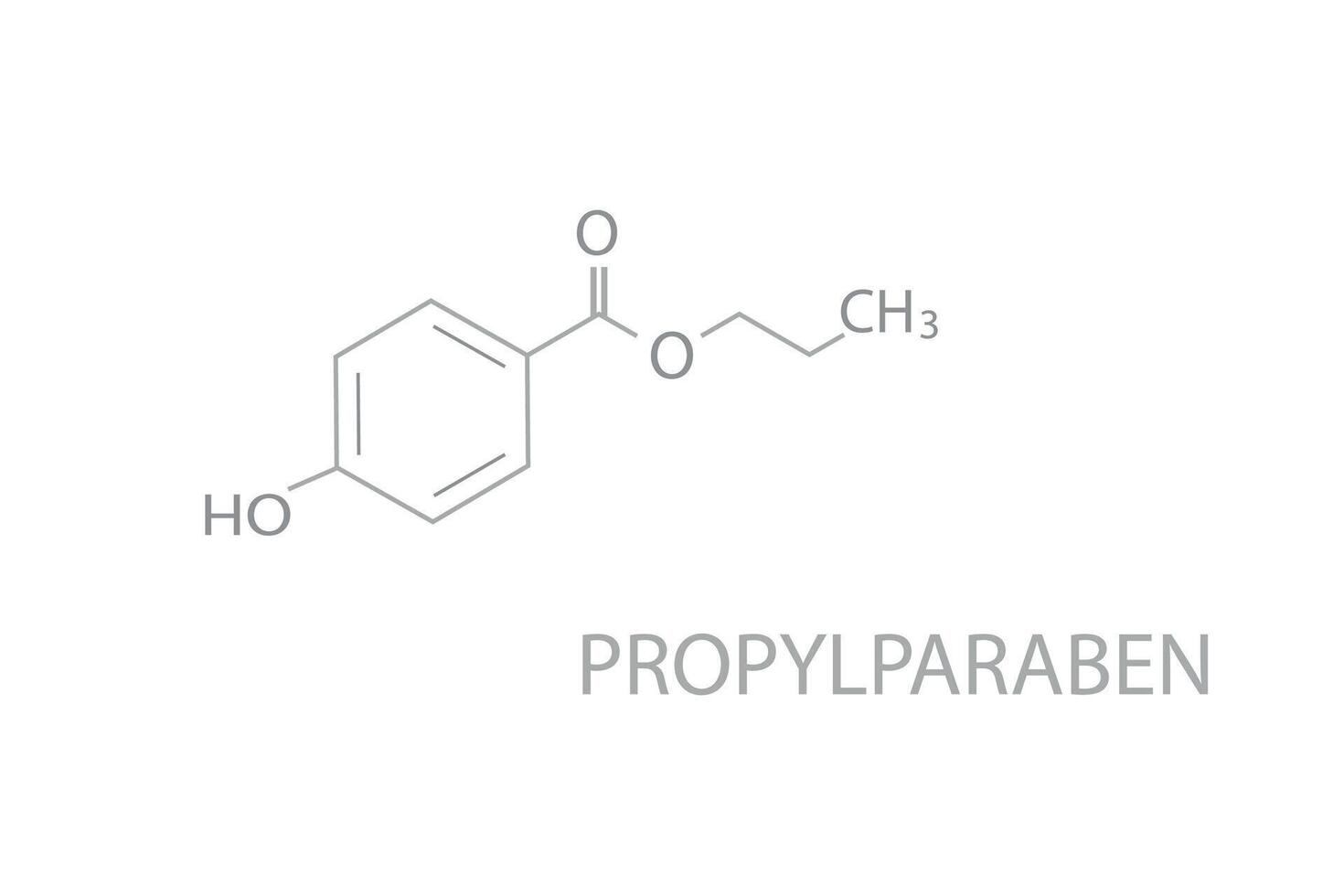 propilparabeno molecular esquelético químico Fórmula vetor