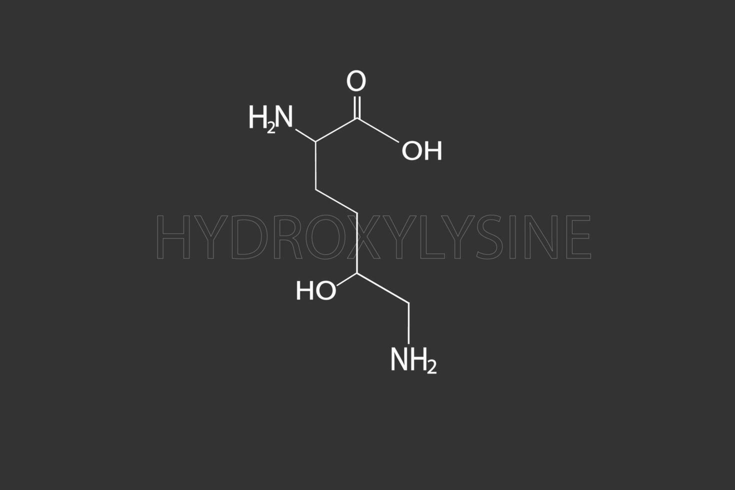 hidroxilisina molecular esquelético químico Fórmula vetor