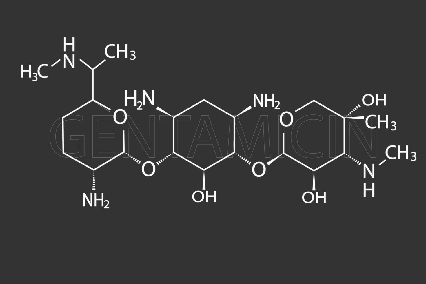 gentamicina molecular esquelético químico Fórmula vetor