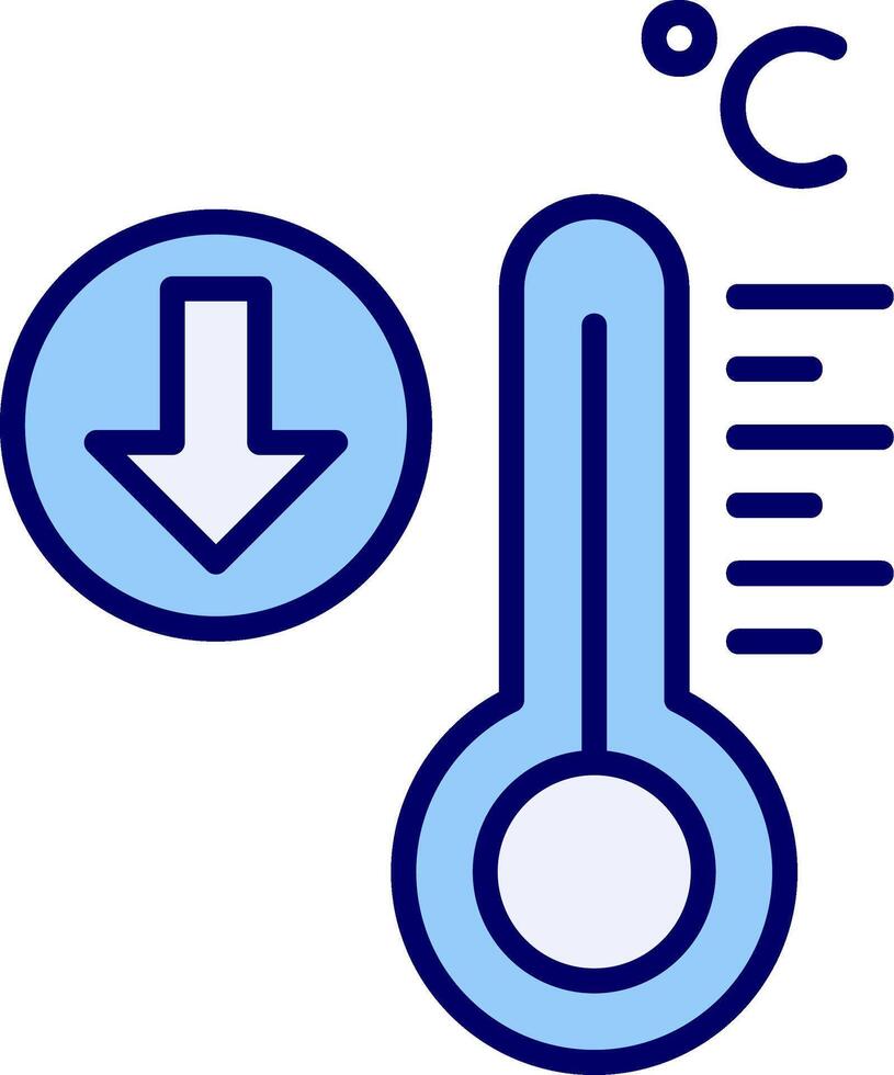 ícone de vetor de baixa temperatura