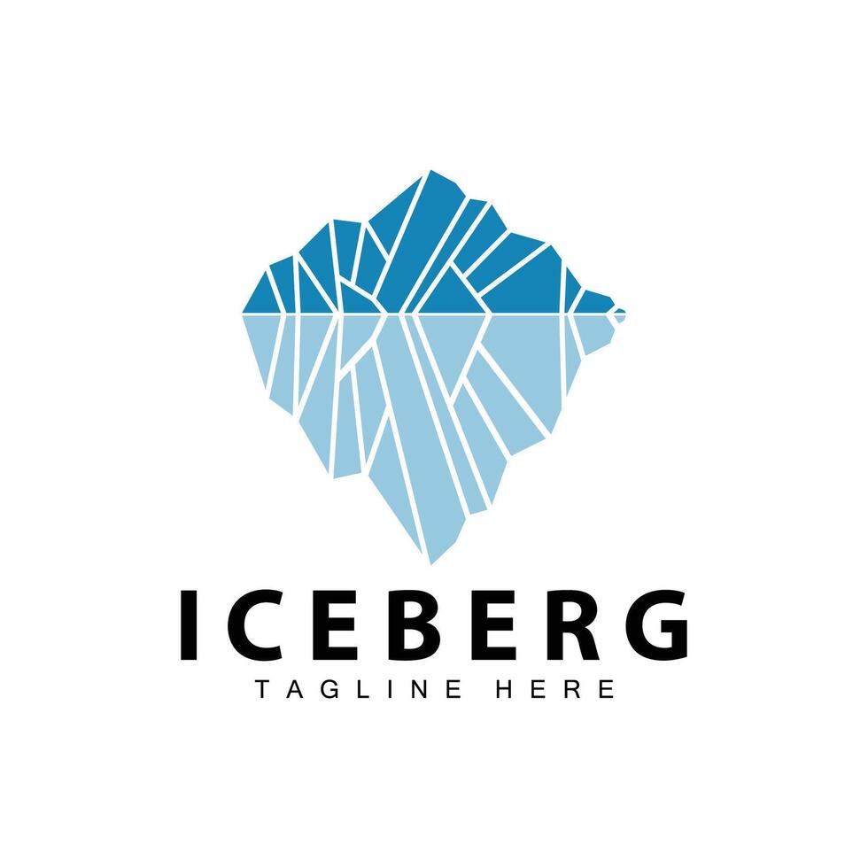 iceberg logotipo, Antártica logotipo projeto, simples natureza panorama vetor ilustração modelo