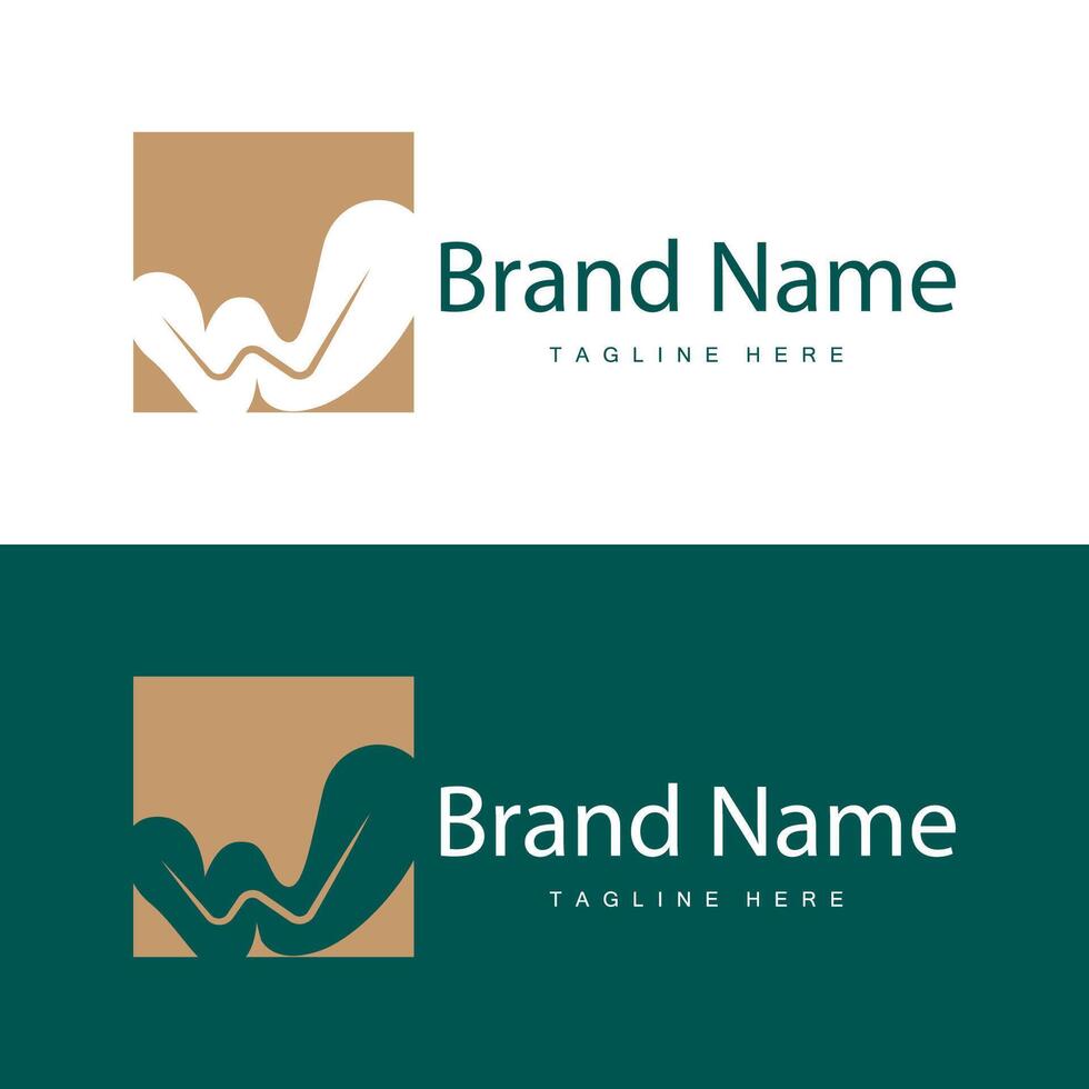W carta logotipo dentro simples estilo luxo produtos marca modelo ilustração vetor