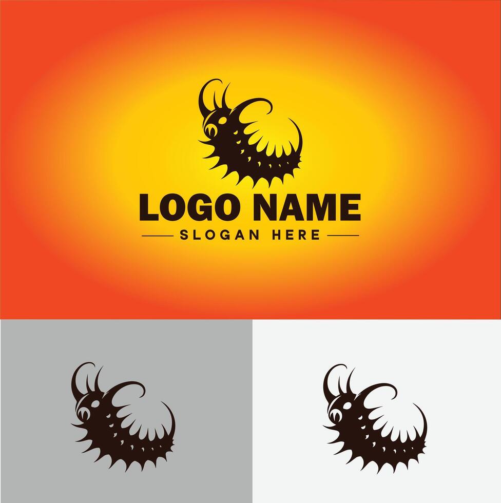 lagarta logotipo vetor arte ícone gráficos para o negócio marca ícone lagarta logotipo modelo