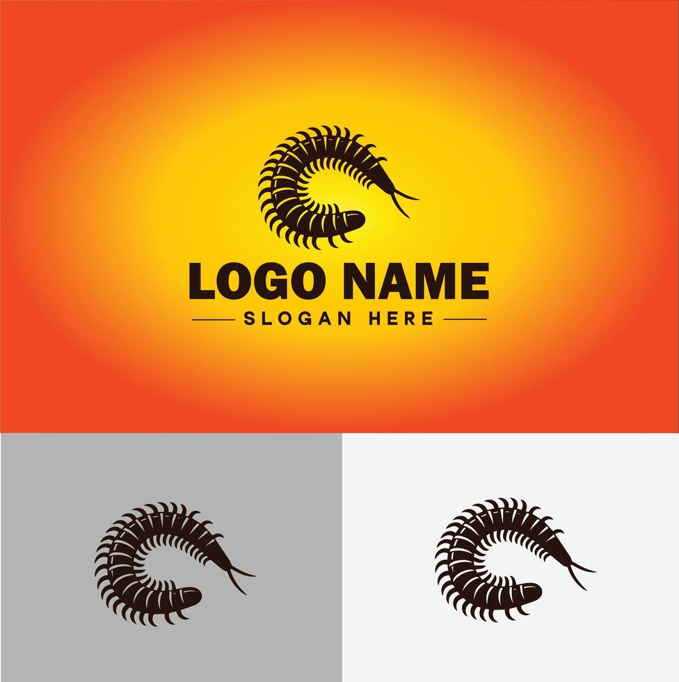 centopéia logotipo vetor arte ícone gráficos para o negócio marca ícone centopéia logotipo modelo