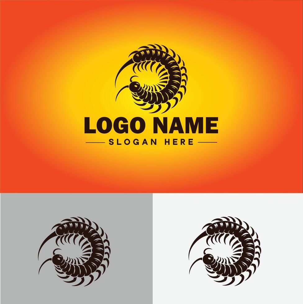 centopéia logotipo vetor arte ícone gráficos para o negócio marca ícone centopéia logotipo modelo