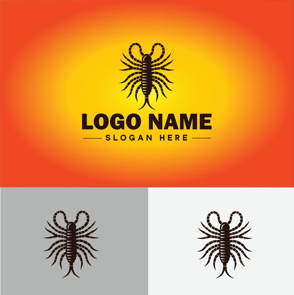 centopéia logotipo vetor arte ícone gráficos para o negócio marca ícone centopéia logotipo modelo