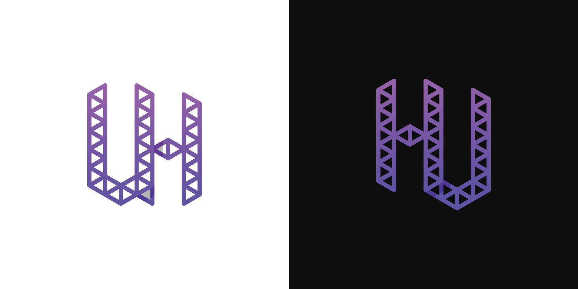 cartas hu e Uh polígono logotipo, adequado para o negócio relacionado para polígono com hu ou Uh iniciais vetor