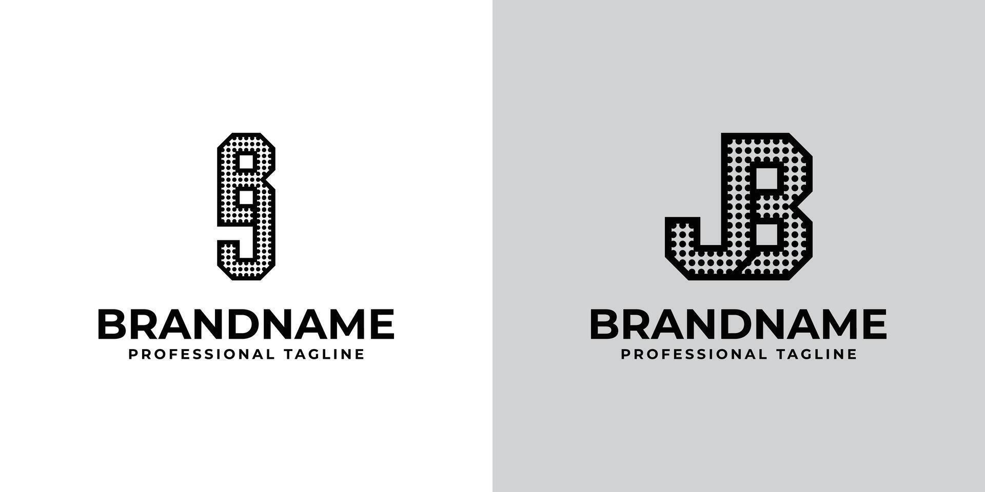 cartas bj e jb ponto monograma logotipo, adequado para o negócio com bj ou jb iniciais vetor
