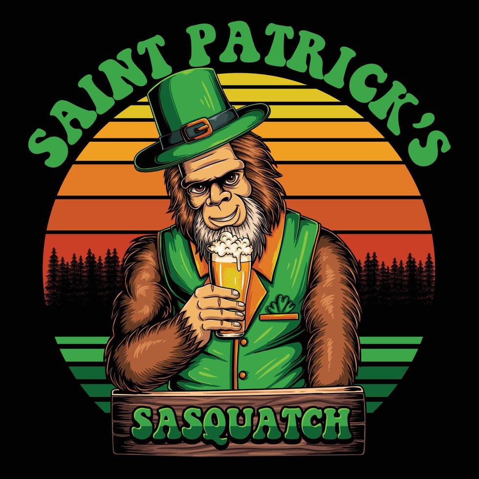 pé Grande Cerveja santo patrick's dia vetor ilustração