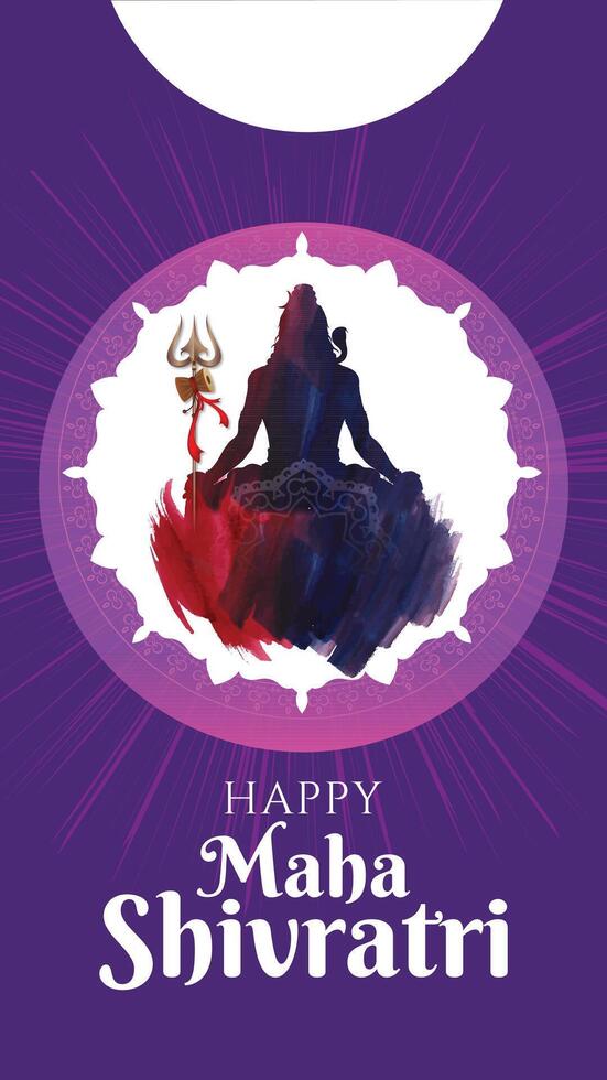 design de banner do modelo de festival hindu feliz maha shivratri. vetor