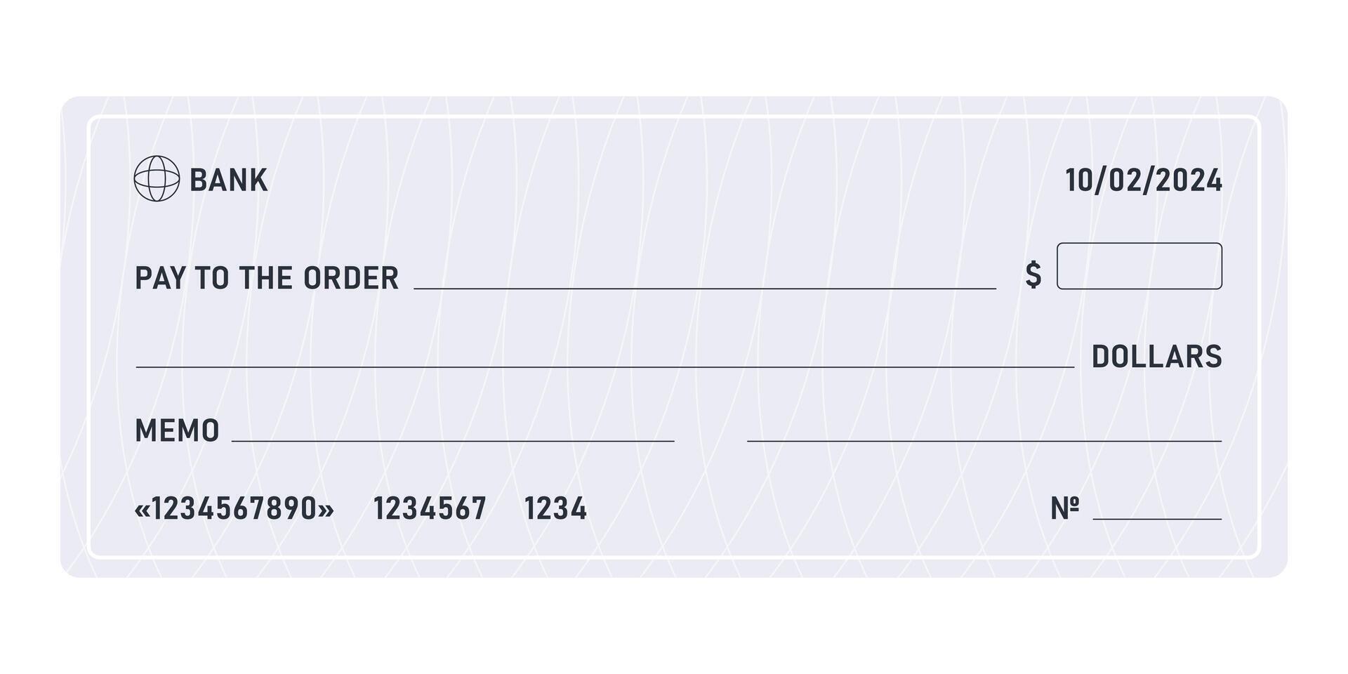 em branco modelo do a banco verificar. moeda Forma de pagamento cupom. vetor ilustração