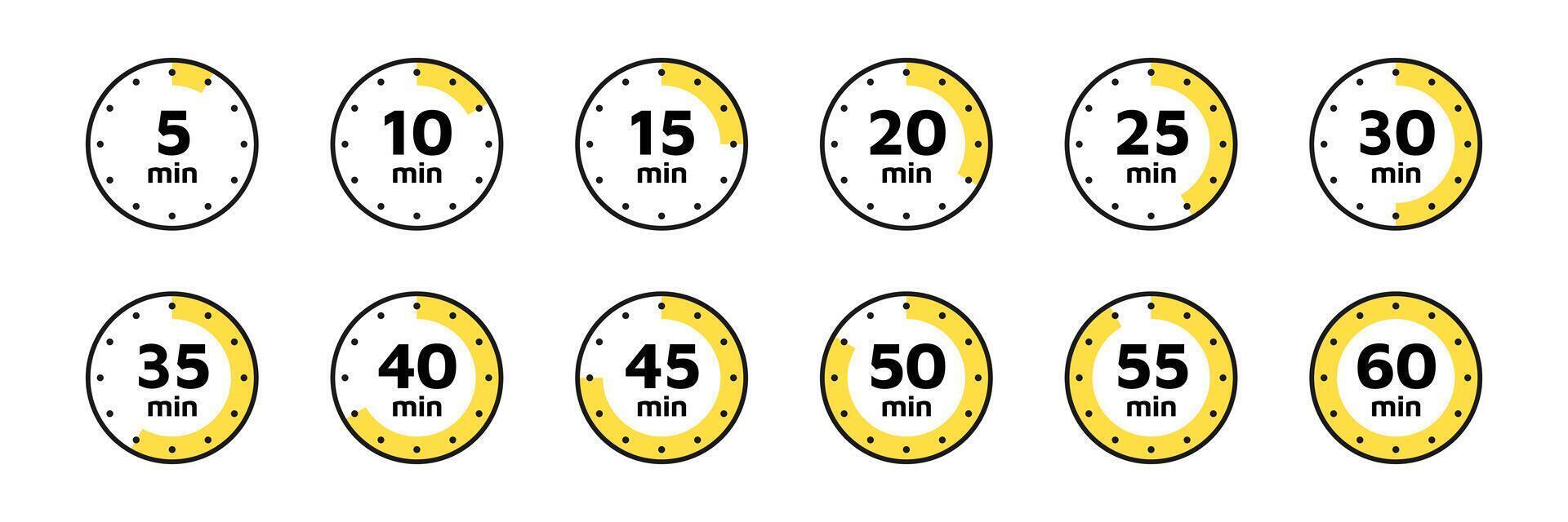 cronômetro, relógio, cronômetro isolado conjunto ícones. contagem regressiva cronômetro símbolo ícone definir. rótulo cozinhando tempo. vetor ilustração
