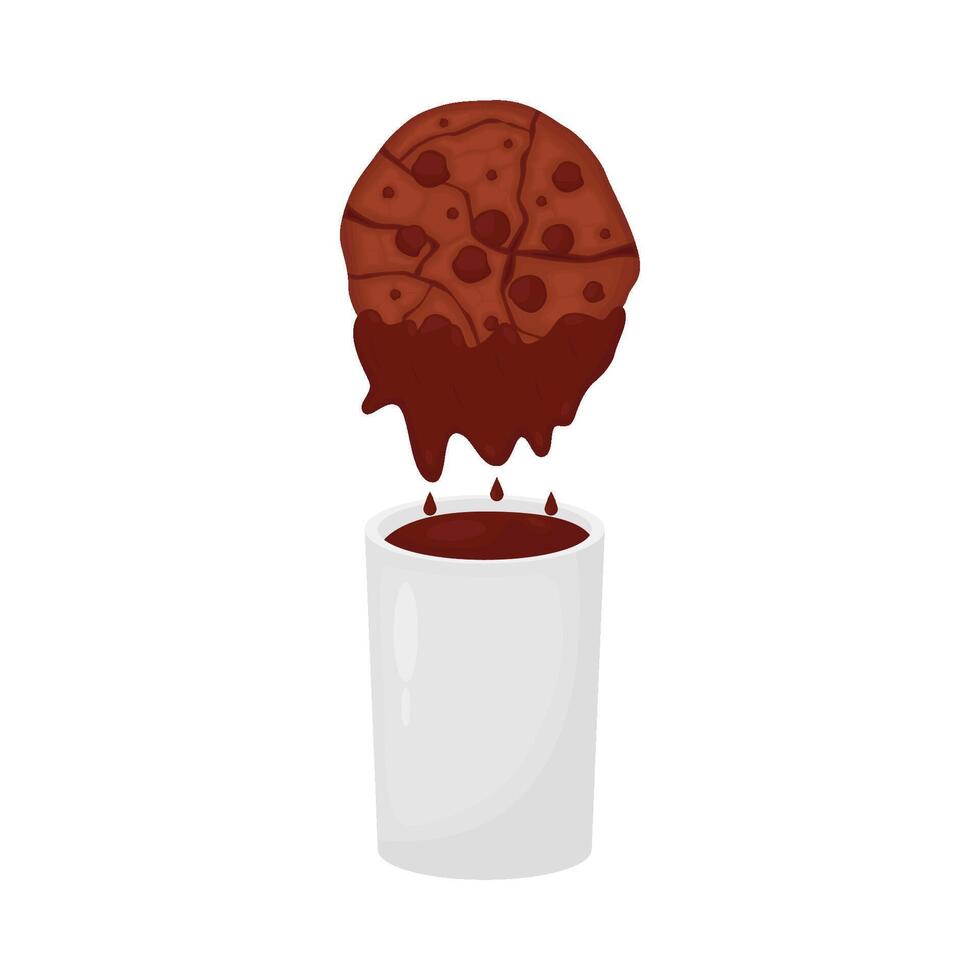 ilustração do quente chocolate e biscoitos vetor
