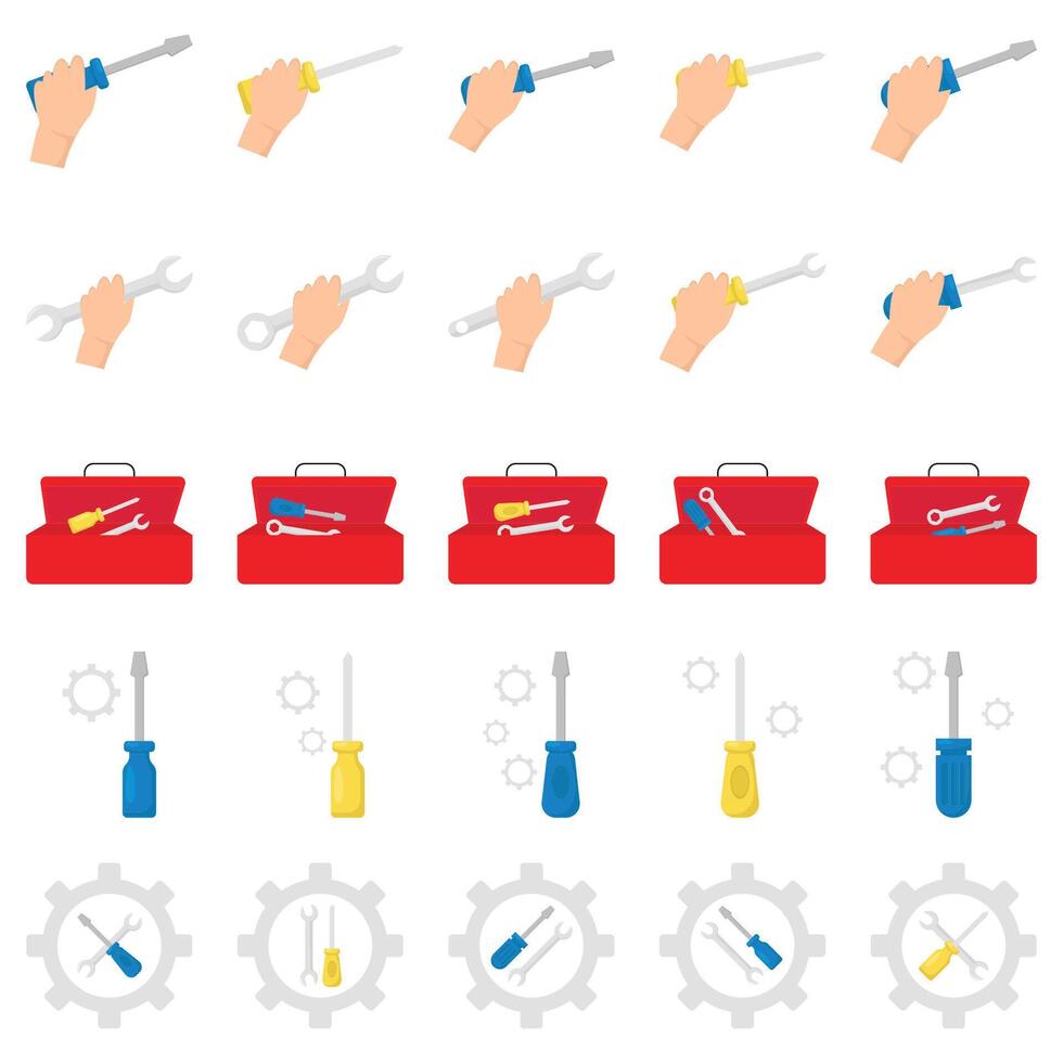 construção Ferramentas pacote ilustração vetor