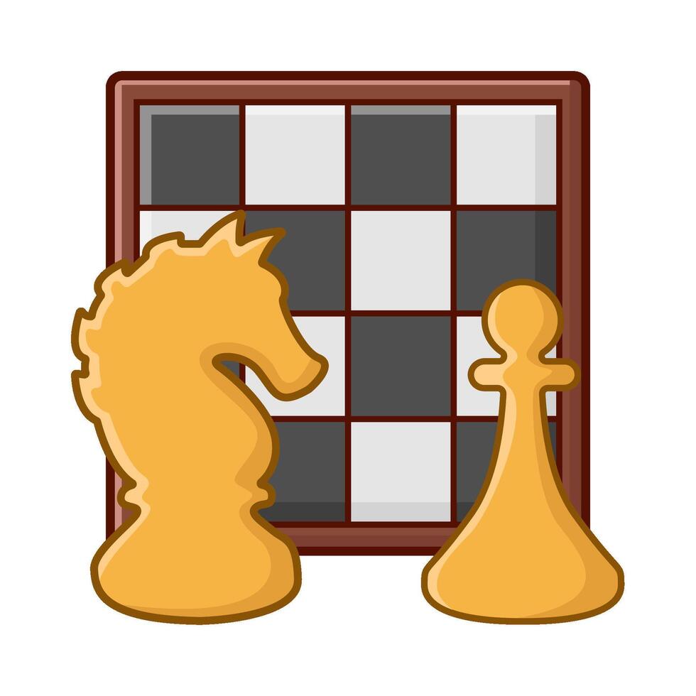 borda xadrez, penhor xadrez com cavaleiro xadrez ilustração vetor