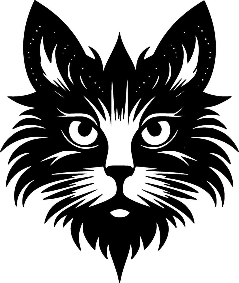 gato, Preto e branco vetor ilustração