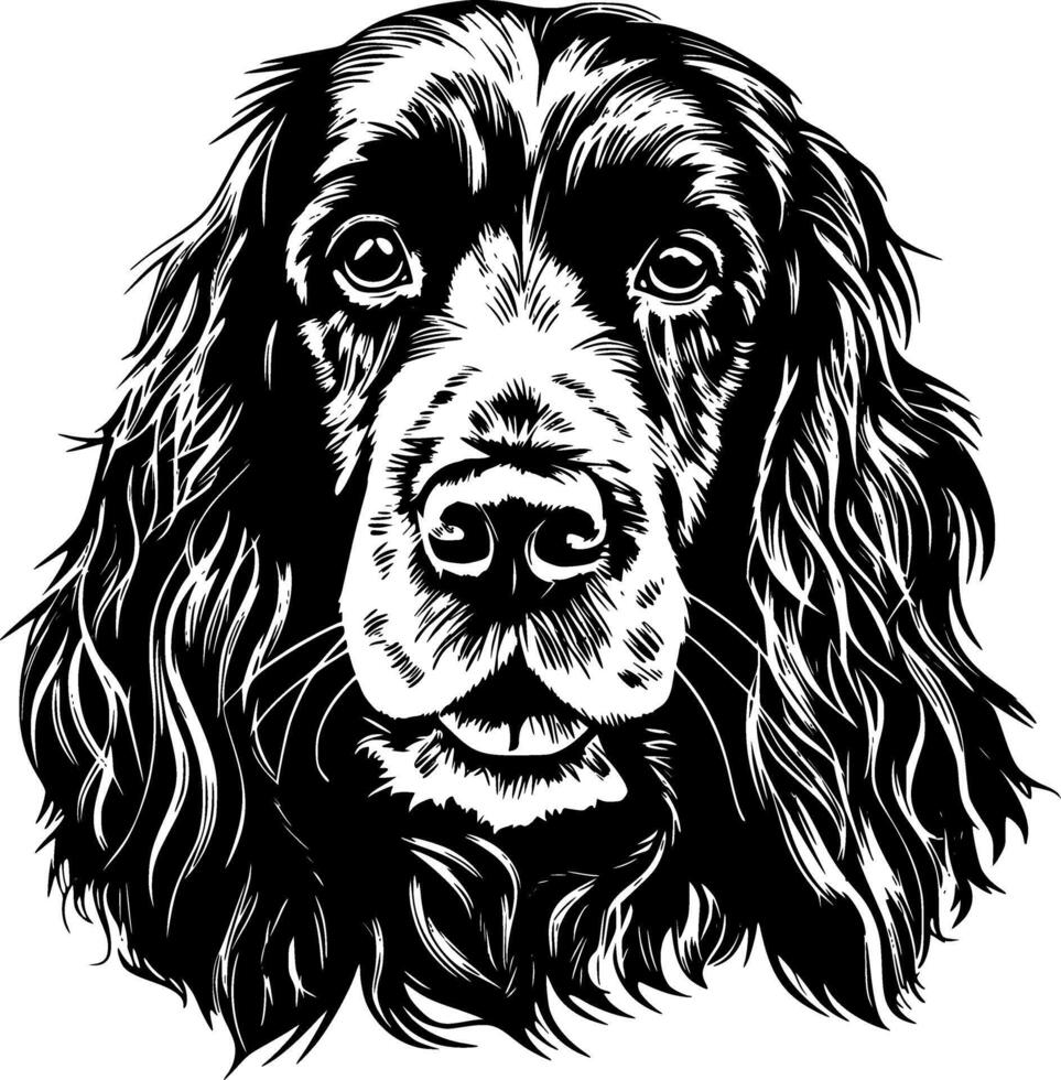 Cocker spaniel, minimalista e simples silhueta - vetor ilustração