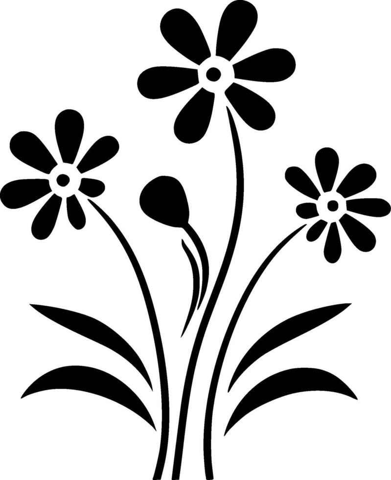 flores, minimalista e simples silhueta - vetor ilustração