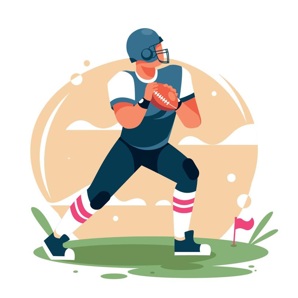 personagem atleta jogando rugby vetor