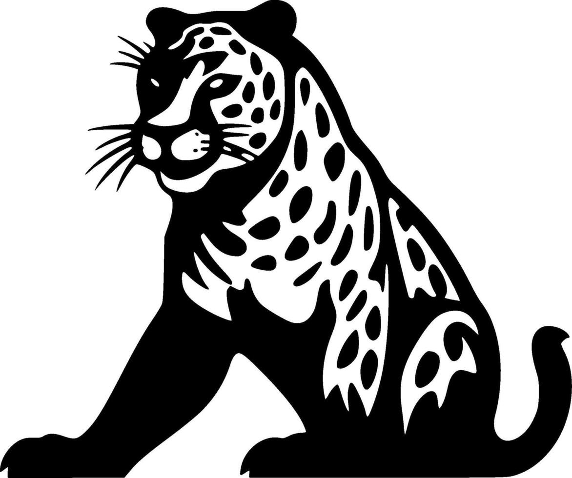 leopardo, Preto e branco vetor ilustração