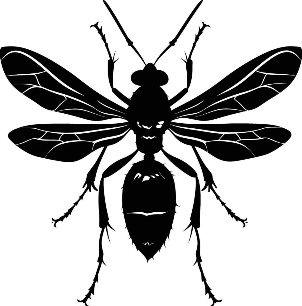 ai gerado silhueta vespa animal a partir de topo Preto cor só cheio corpo vetor