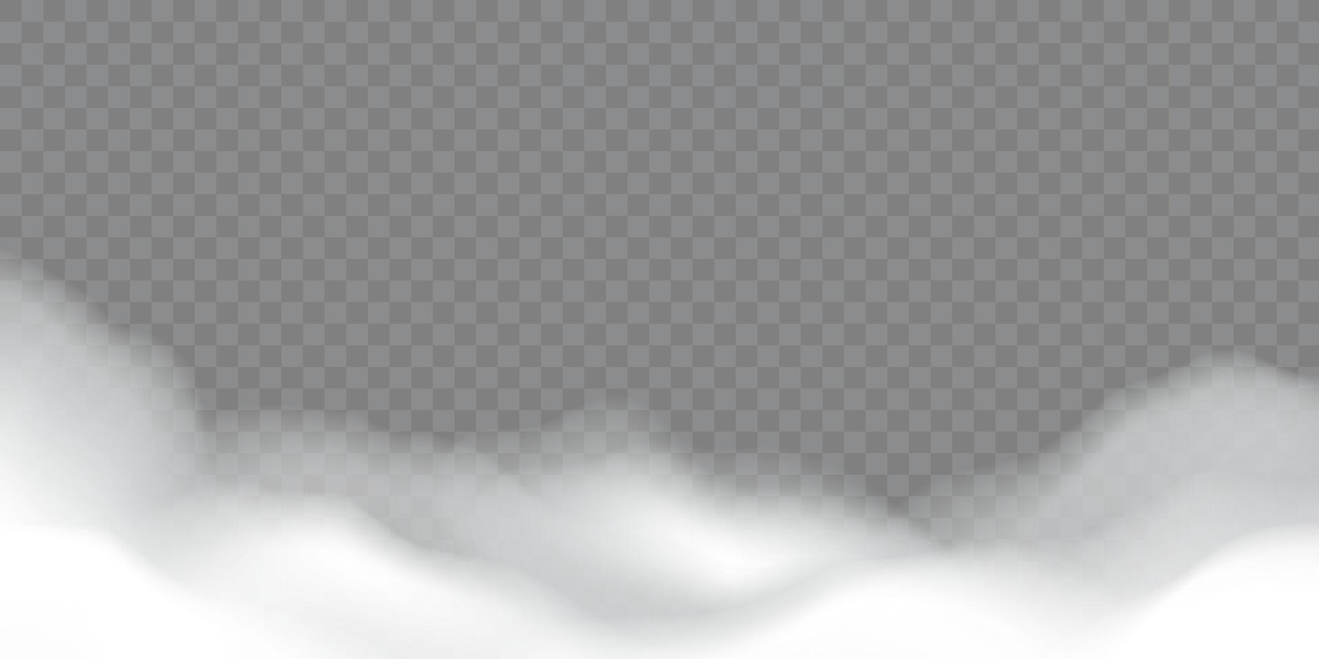 branco realista nuvens em transparente Cortar fora fundo vetor