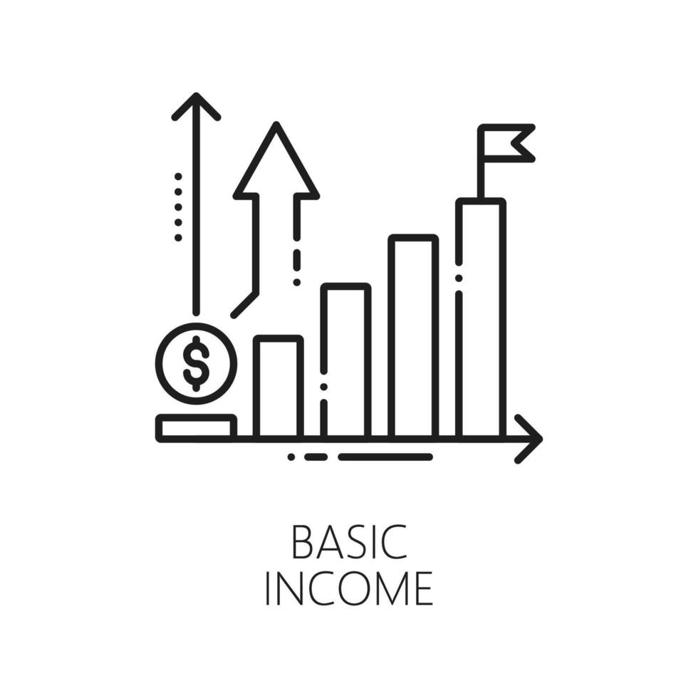 básico renda, fintech e finanças linear ícone vetor