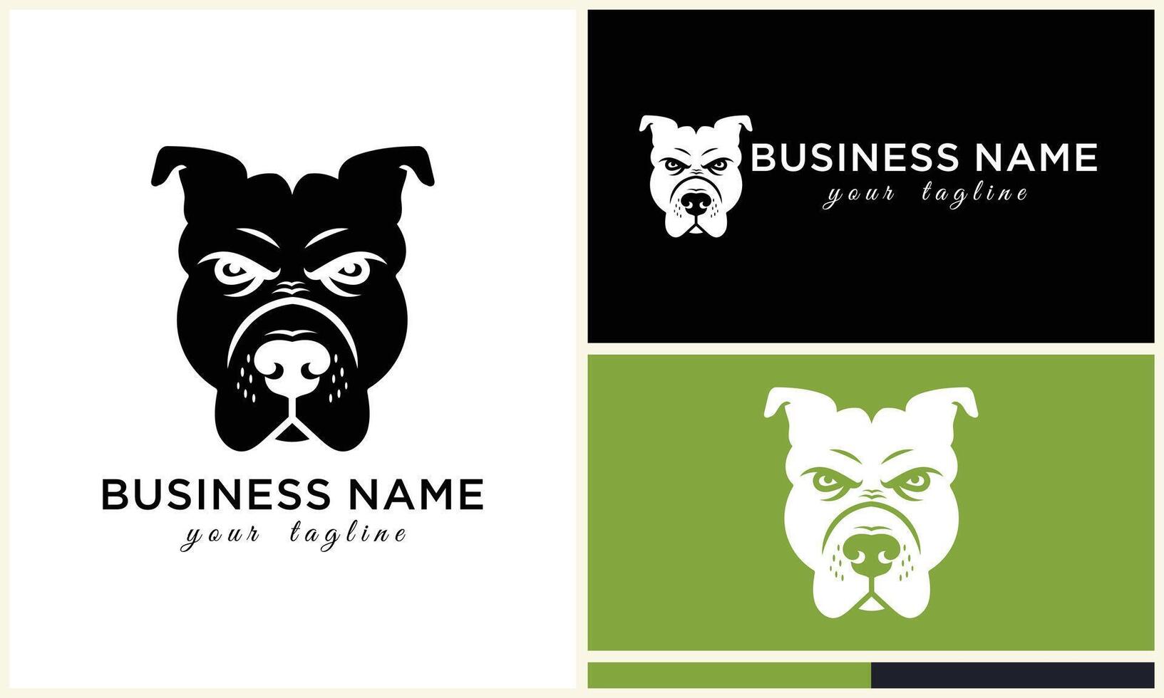 linha cabeça buldogue logotipo modelo vetor