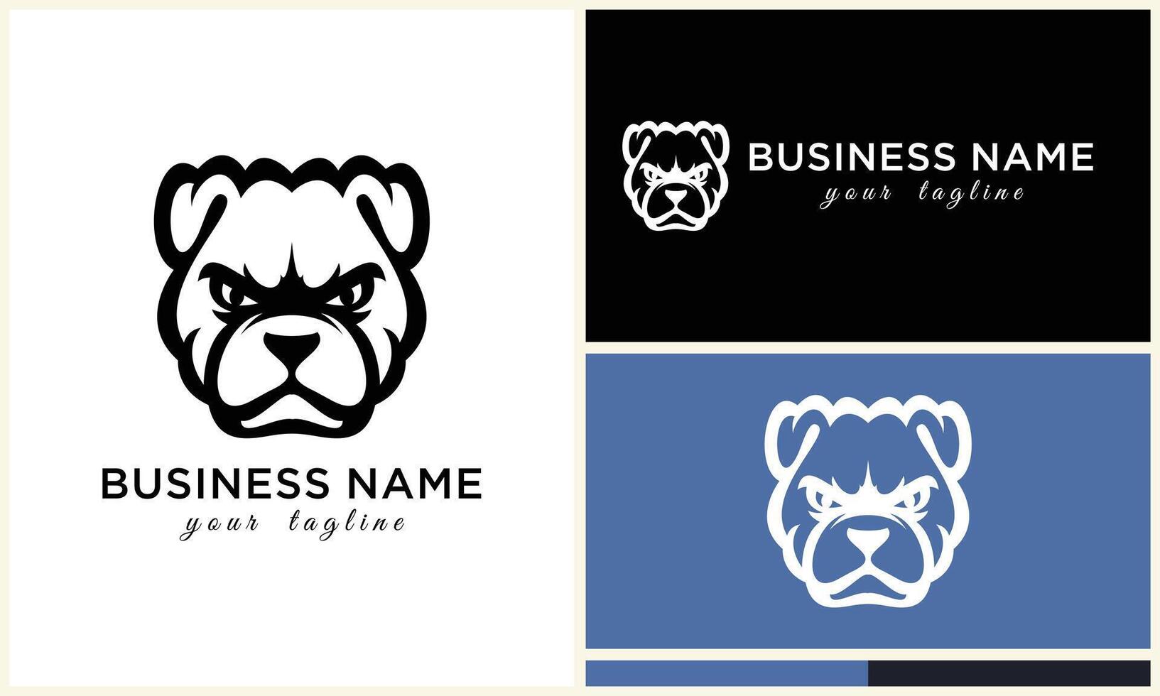 linha cabeça buldogue logotipo modelo vetor