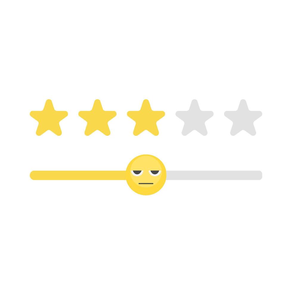 aba 1 avaliação Estrela com emoji ilustração vetor