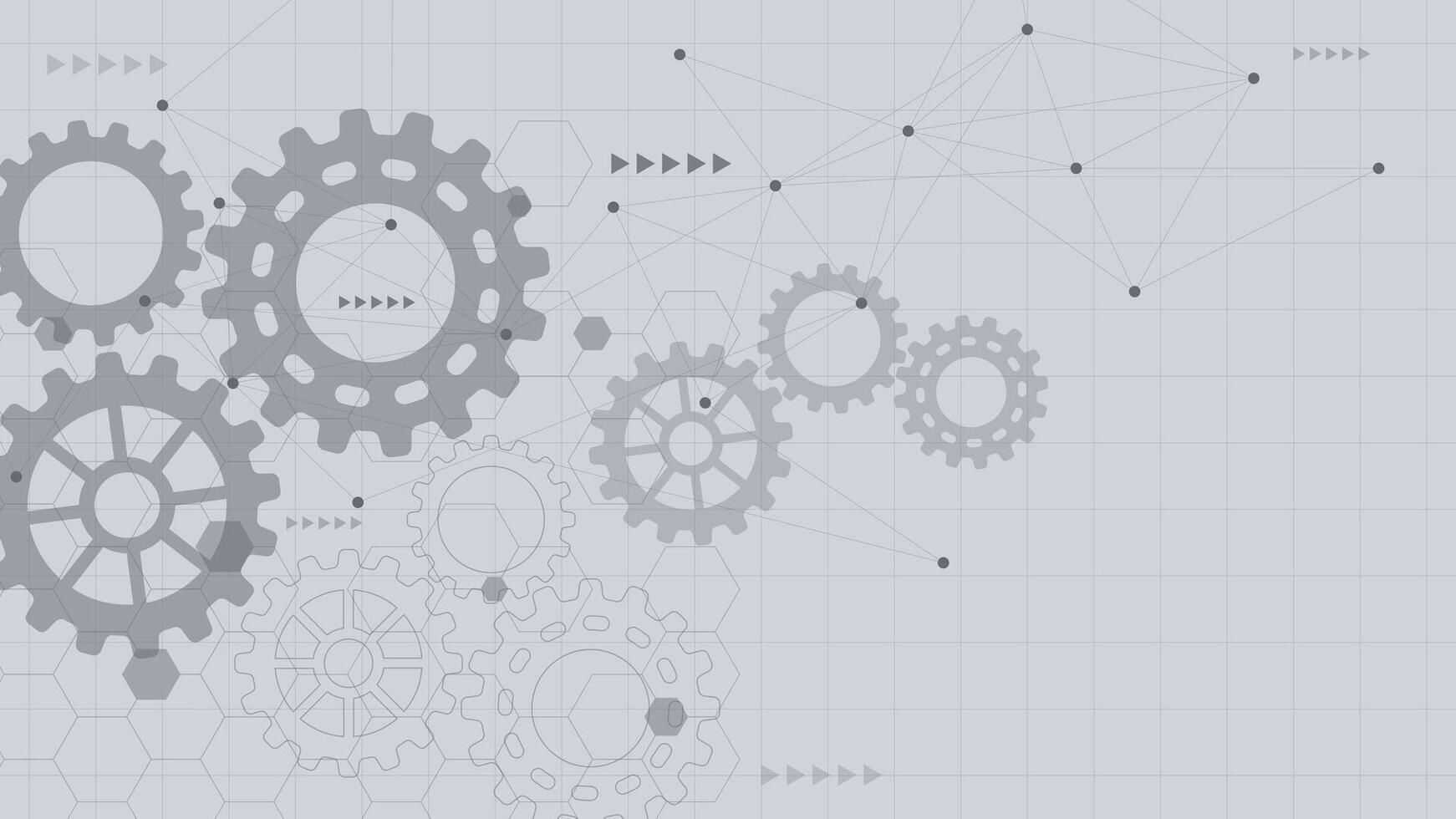 engrenagem roda mecanismo para máquina tecnologia conceito. mecânico e Engenharia conceito com conectando pontos linhas. vetor ilustração.