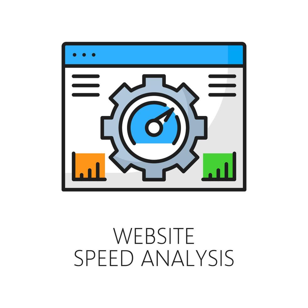 local na rede Internet Rapidez análise. rede auditar cor linha ícone vetor