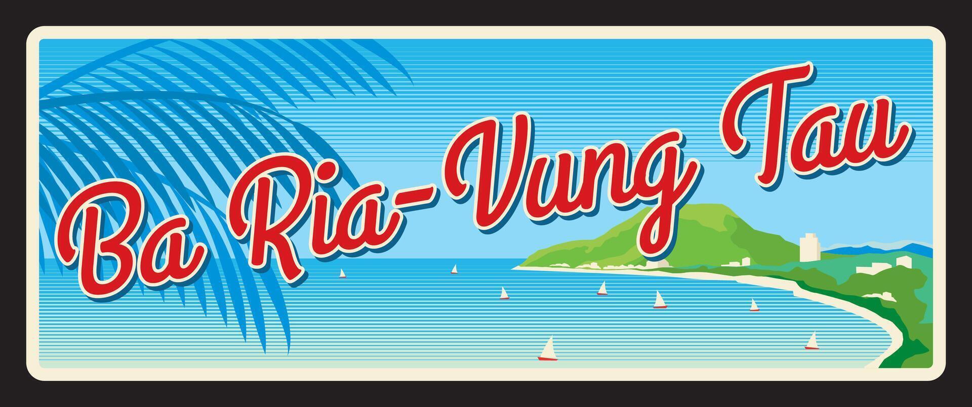 BA ria Vung tau província, retro viagem prato vetor