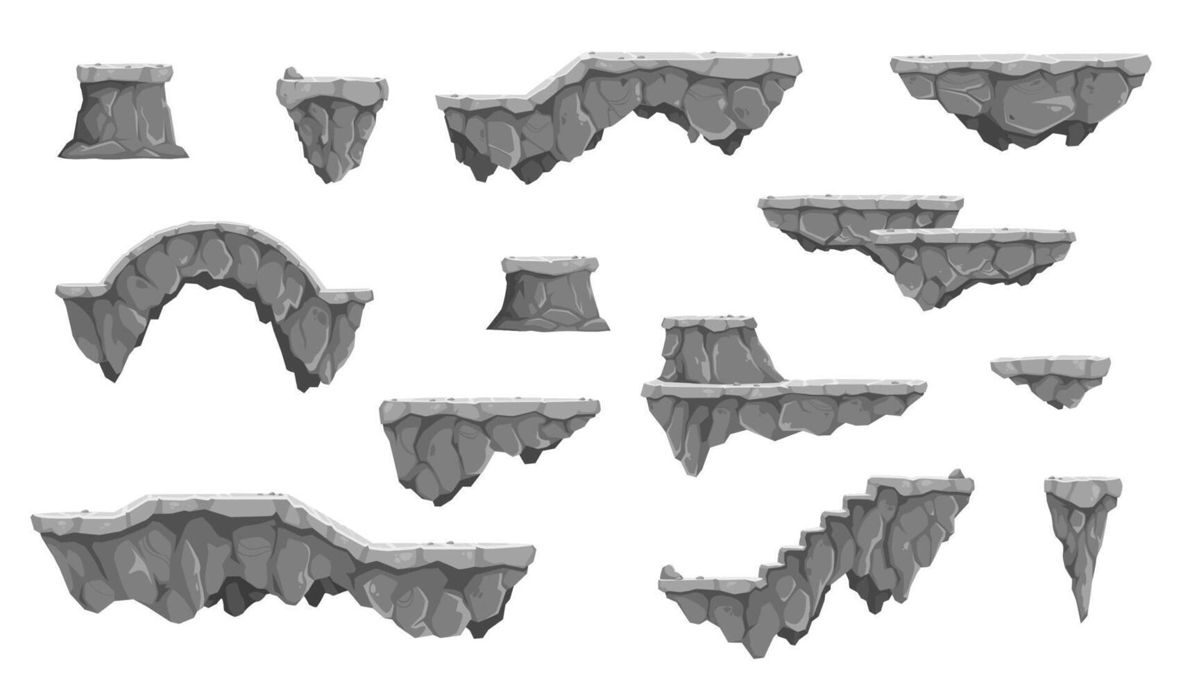 desenho animado isolado Rocha pedra jogos plataformas, ui vetor