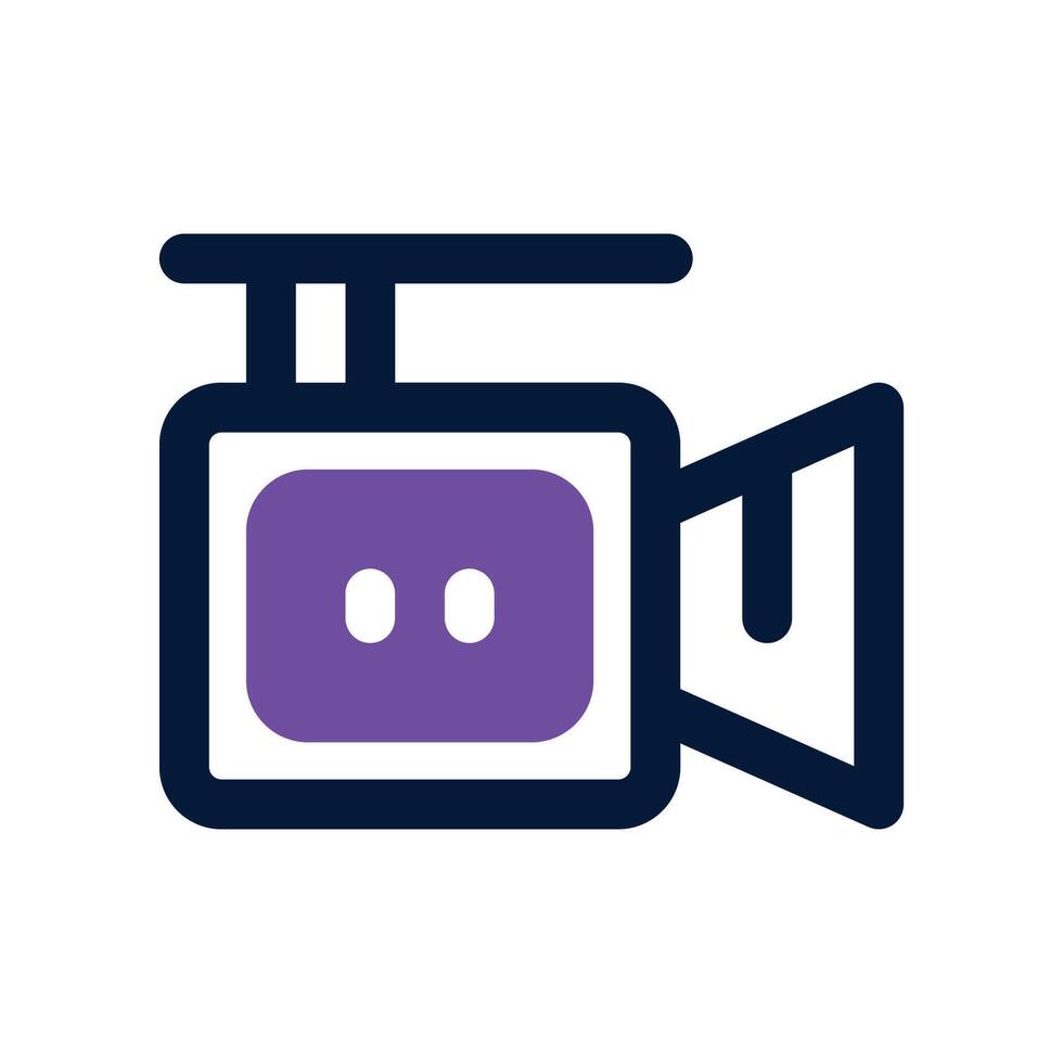 vídeo Câmera ícone. vetor dual tom ícone para seu local na rede Internet, móvel, apresentação, e logotipo Projeto.