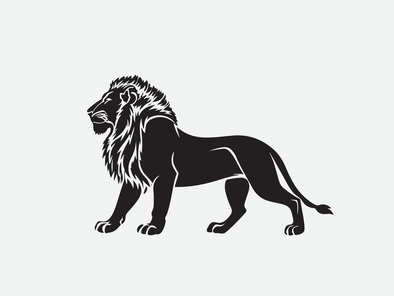 ai gerado ilustração do uma leão silhueta vetor