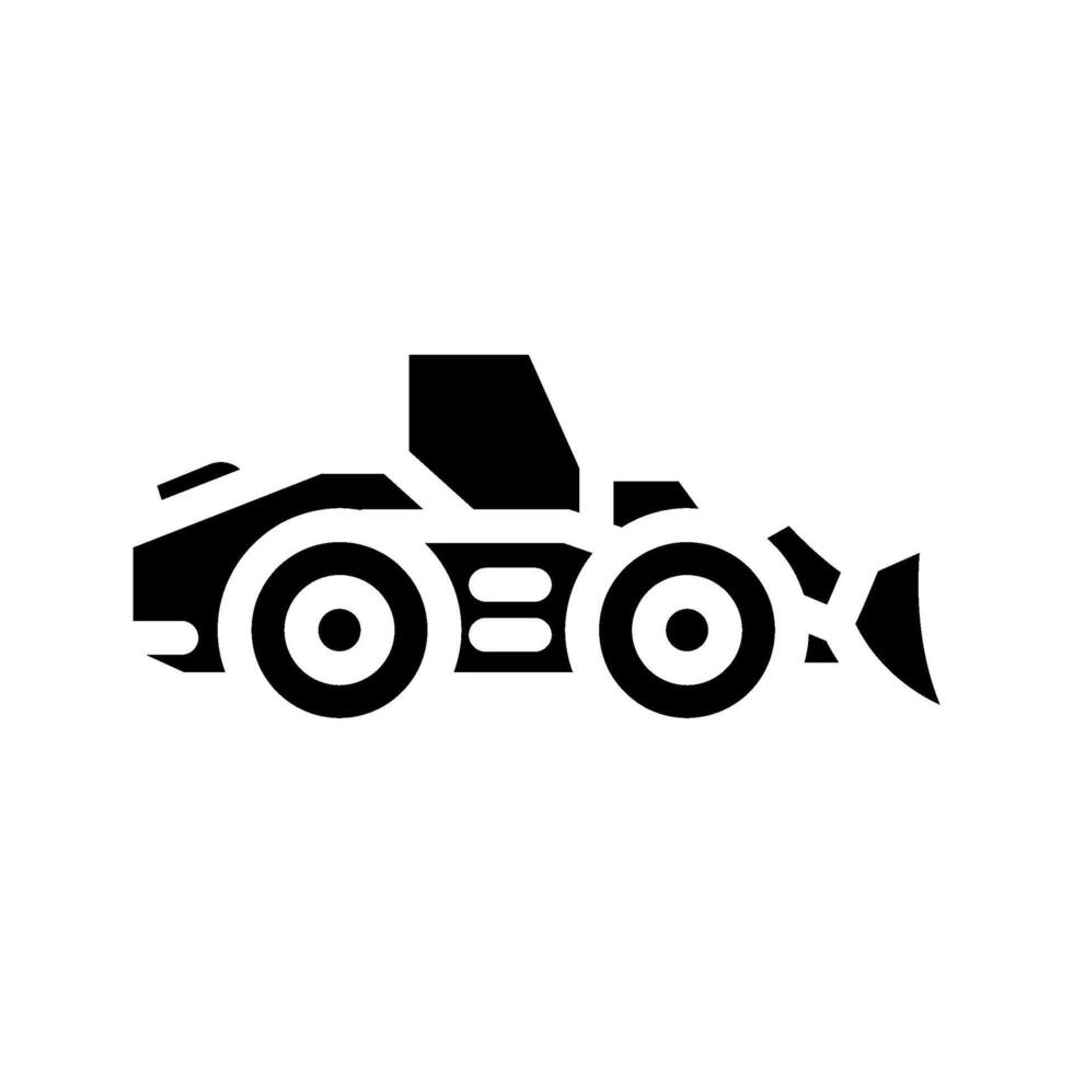 roda carregador construção veículo glifo ícone vetor ilustração