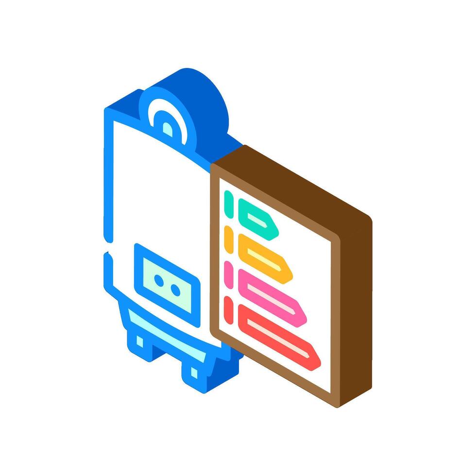 água aquecedor eficiente isométrico ícone vetor ilustração