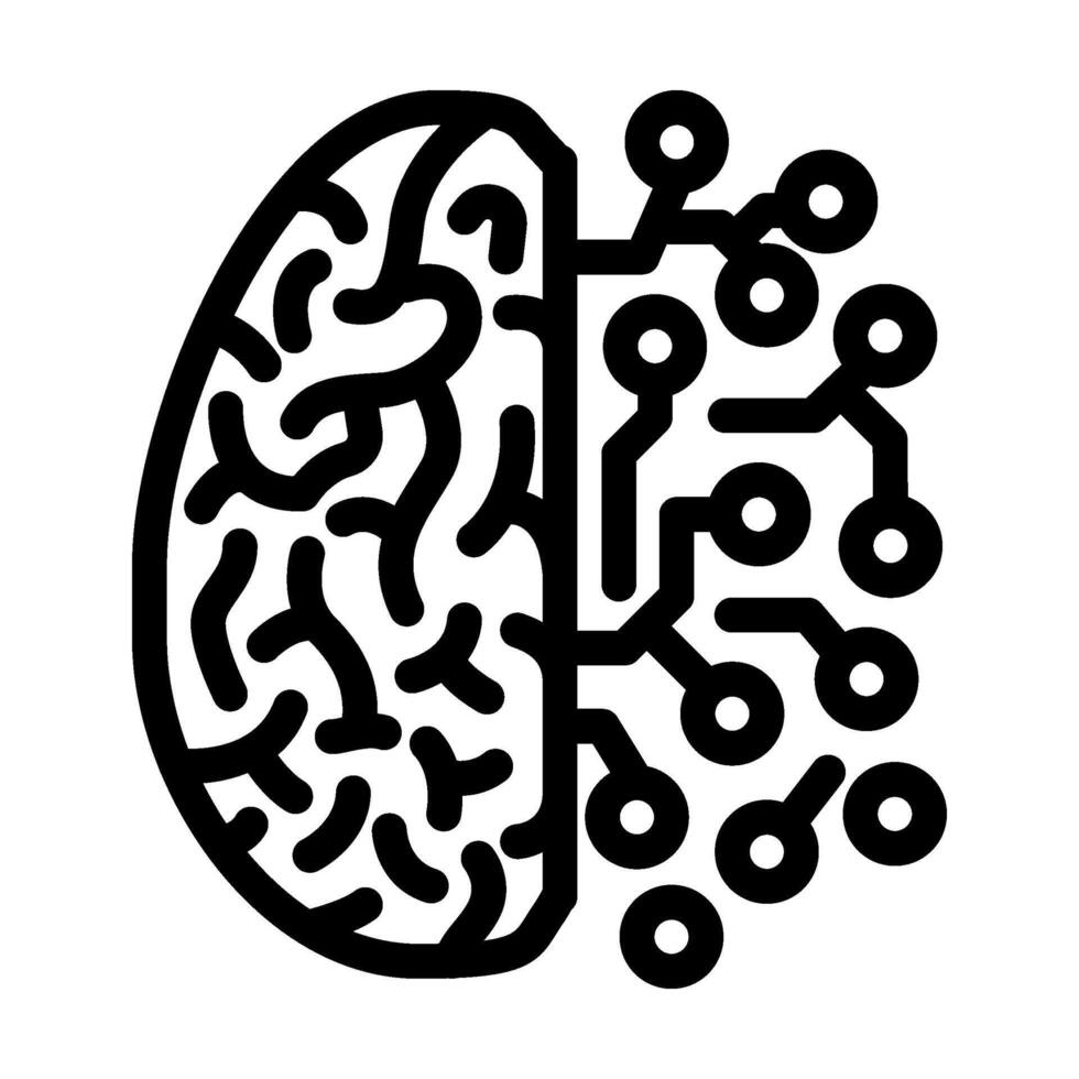 cérebro circuitos neurociência neurologia linha ícone vetor ilustração