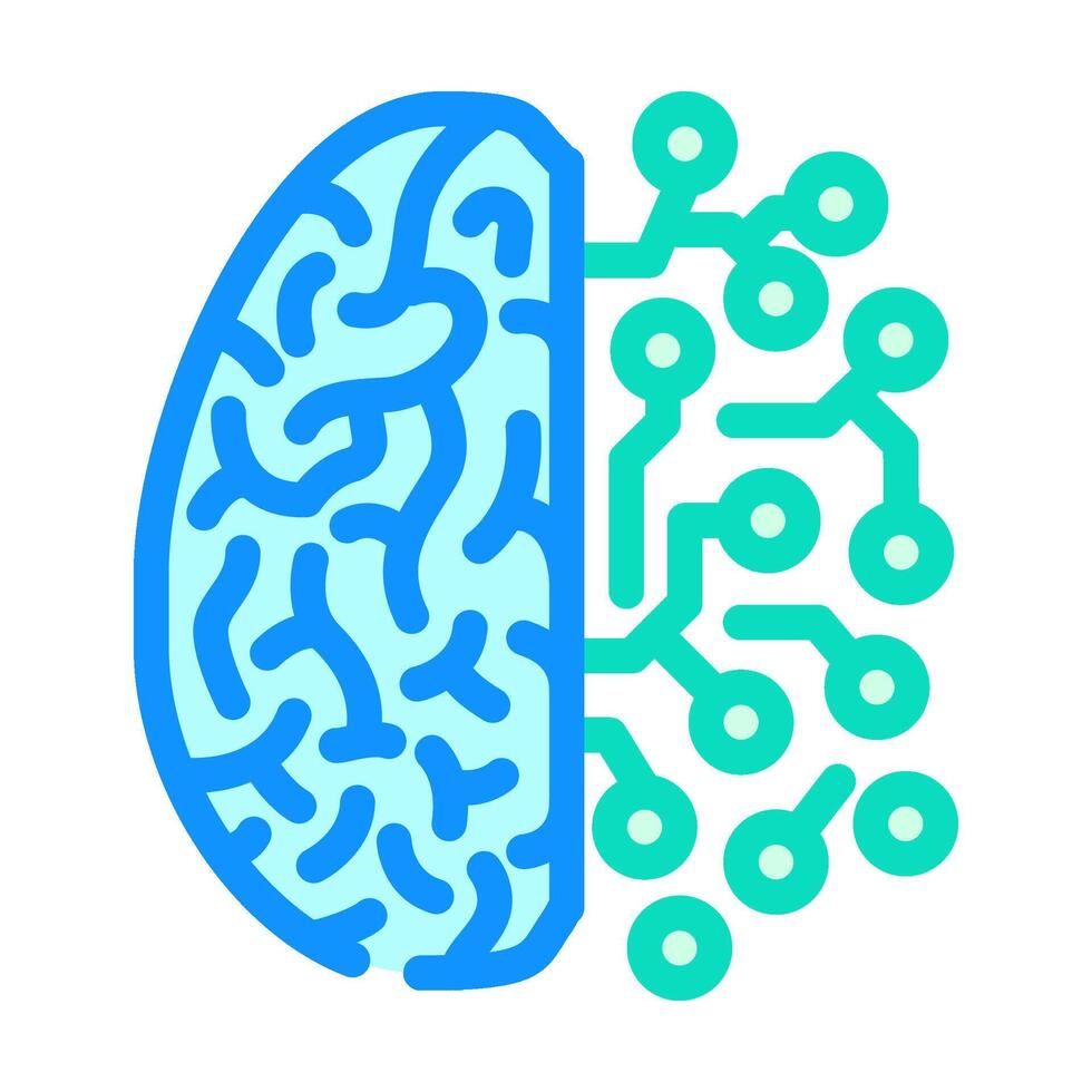 cérebro circuitos neurociência neurologia cor ícone vetor ilustração