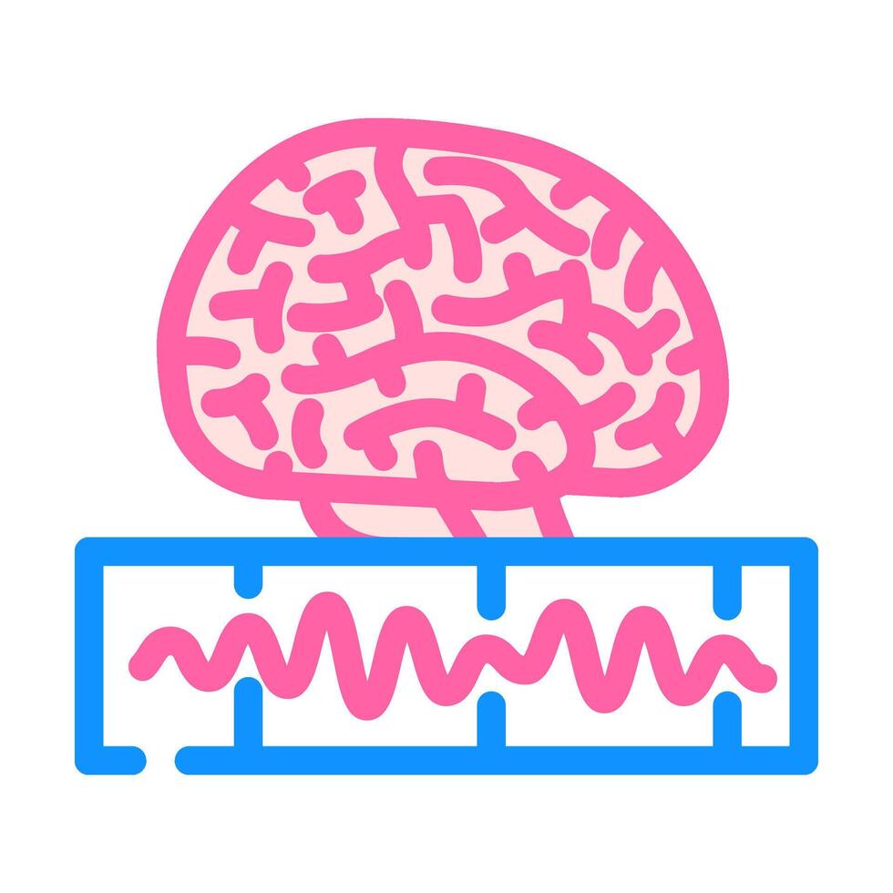 ondas cerebrais neurociência neurologia cor ícone vetor ilustração