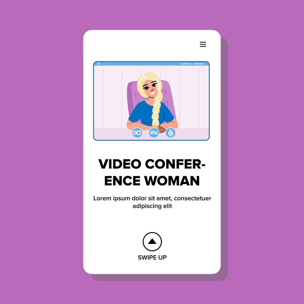 conectados vídeo conferência mulher vetor