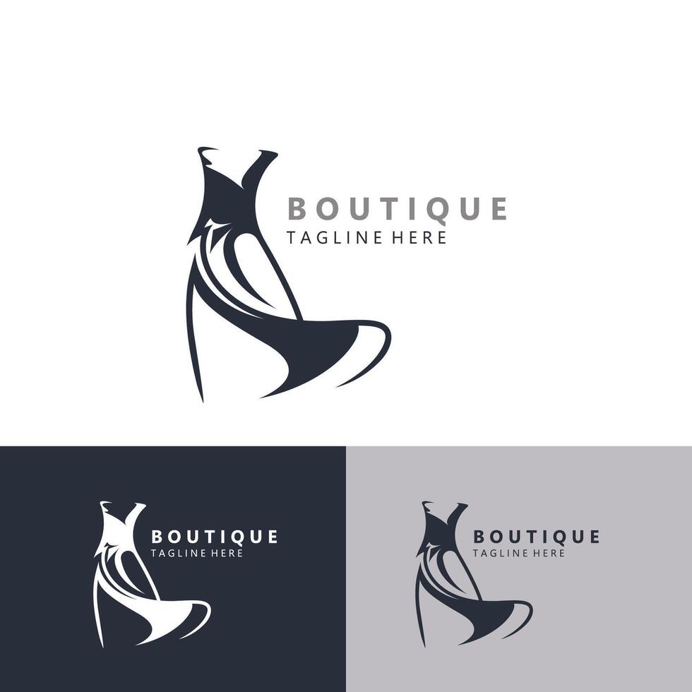 vestir mulher logotipo Projeto beleza moda para boutique fazer compras vetor modelo