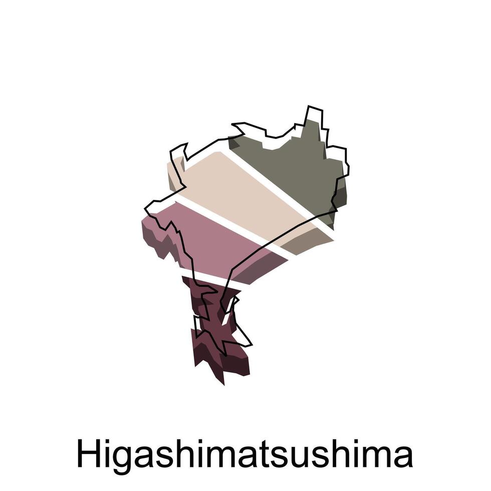 mapa do higashimatsushima cidade, logótipo elemento para modelo. adequado para seu companhia vetor